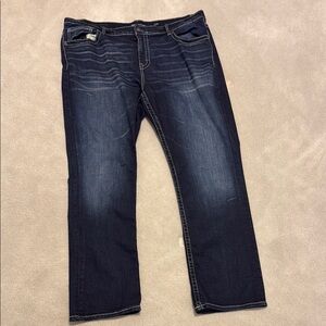 BKE Blue Relaxed Fit Jeans with Subtle Fading